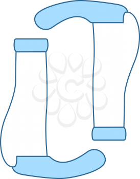 Bike Grips Icon. Thin Line With Blue Fill Design. Vector Illustration.