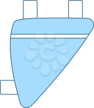 Bike Saddle Bag Icon. Thin Line With Blue Fill Design. Vector Illustration.