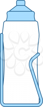 Bike Bottle Cages Icon. Thin Line With Blue Fill Design. Vector Illustration.
