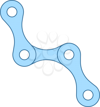 Bike Chain Icon. Thin Line With Blue Fill Design. Vector Illustration.