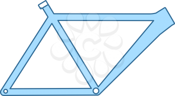 Bike Frame Icon. Thin Line With Blue Fill Design. Vector Illustration.