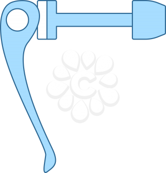 Bike Quick Release Icon. Thin Line With Blue Fill Design. Vector Illustration.