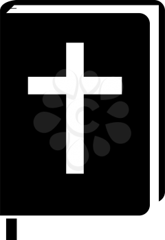 Holly Bible Icon. Black Stencil Design. Vector Illustration.