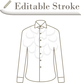 Business Shirt Icon. Editable Stroke Simple Design. Vector Illustration.