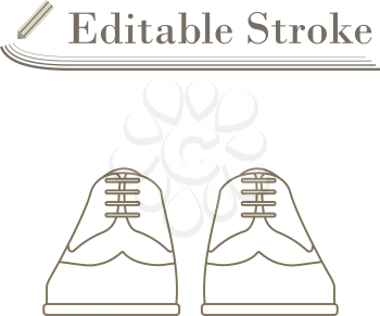 Business Shoes Icon. Editable Stroke Simple Design. Vector Illustration.