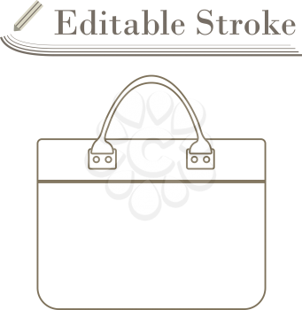 Business Woman Briefcase Icon. Editable Stroke Simple Design. Vector Illustration.