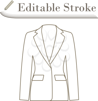 Business Woman Suit Icon. Editable Stroke Simple Design. Vector Illustration.