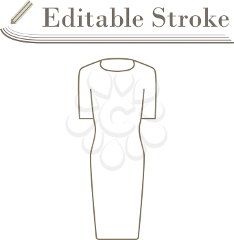 Business Woman Dress Icon. Editable Stroke Simple Design. Vector Illustration.