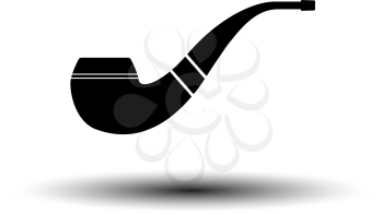 Smoking Pipe Icon. Black on White Background With Shadow. Vector Illustration.