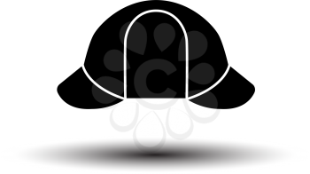 Sherlock Hat Icon. Black on White Background With Shadow. Vector Illustration.
