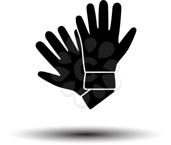 Criminal Gloves Icon. Black on White Background With Shadow. Vector Illustration.