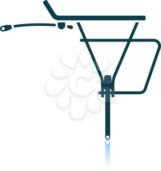 Bike Luggage Carrier Icon. Shadow Reflection Design. Vector Illustration.