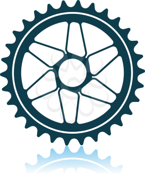 Bike Gear Star Icon. Shadow Reflection Design. Vector Illustration.