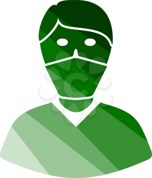 Medical Face Mask Icon. Flat Color Ladder Design. Vector Illustration.