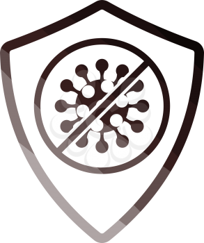 Shield From Coronavirus Icon. Flat Color Ladder Design. Vector Illustration.