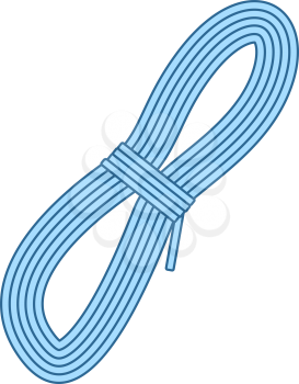 Climbing Rope Icon. Thin Line With Blue Fill Design. Vector Illustration.