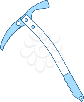 Ice Axe Icon. Thin Line With Blue Fill Design. Vector Illustration.