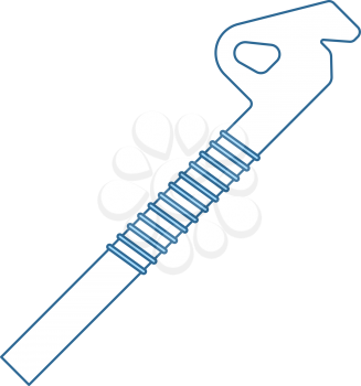 Alpinist Ice Screw Icon. Thin Line With Blue Fill Design. Vector Illustration.