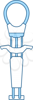 Alpinist Camalot Icon. Thin Line With Blue Fill Design. Vector Illustration.