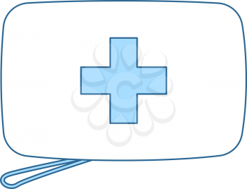 Alpinist First Aid Kit Icon. Thin Line With Blue Fill Design. Vector Illustration.