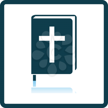 Holly Bible Icon. Square Shadow Reflection Design. Vector Illustration.