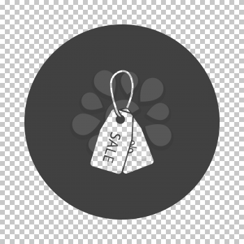 Discount Tags Icon. Subtract Stencil Design on Tranparency Grid. Vector Illustration.