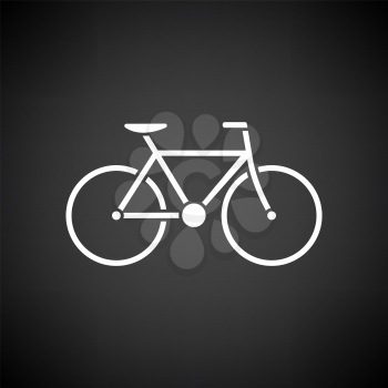 Bike Icon. White on Black Background. Vector Illustration.