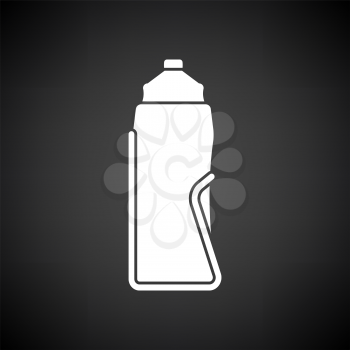 Bike Bottle Cages Icon. White on Black Background. Vector Illustration.