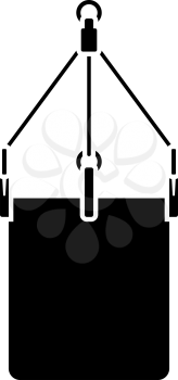 Alpinist Bucket Icon. Black Stencil Design. Vector Illustration.