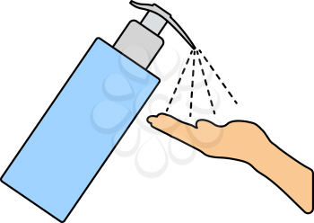 Dispenser Of Liquid Soap Icon. Editable Outline With Color Fill Design. Vector Illustration.