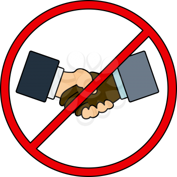 No Hand Shake Icon. Editable Outline With Color Fill Design. Vector Illustration.