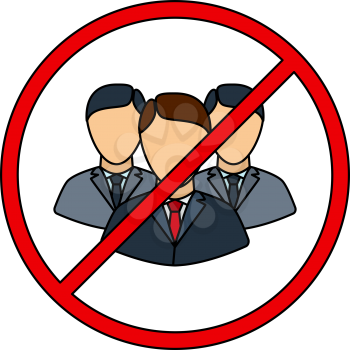 No Meeting Icon. Editable Outline With Color Fill Design. Vector Illustration.