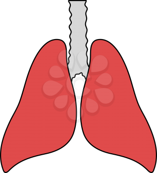 Human Lungs Icon. Editable Outline With Color Fill Design. Vector Illustration.