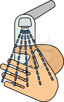 Hand Washing Icon. Editable Outline With Color Fill Design. Vector Illustration.