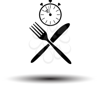Fast Lunch Icon. Black on White Background With Shadow. Vector Illustration.