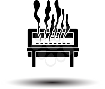 Chafing Dish Icon. Black on White Background With Shadow. Vector Illustration.