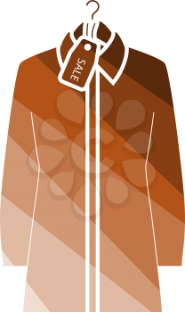 Blouse On Hanger With Sale Tag Icon. Flat Color Ladder Design. Vector Illustration.