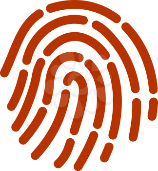 Fingerprint Icon. Flat Color Design. Vector Illustration.