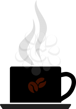 Smoking Cofee Cup Icon. Flat Color Design. Vector Illustration.