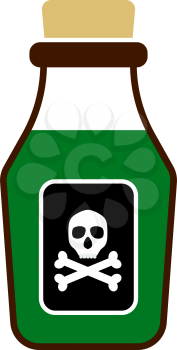 Poison Bottle Icon. Flat Color Design. Vector Illustration.