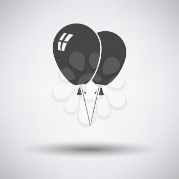 Two Balloons Icon. Dark Gray on Gray Background With Round Shadow. Vector Illustration.