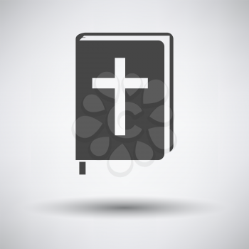 Holly Bible Icon. Dark Gray on Gray Background With Round Shadow. Vector Illustration.