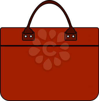 Business Woman Briefcase Icon. Editable Outline With Color Fill Design. Vector Illustration.