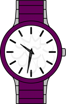 Business Woman Watch Icon. Editable Outline With Color Fill Design. Vector Illustration.