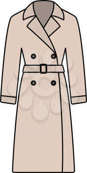 Business Woman Trench Icon. Editable Outline With Color Fill Design. Vector Illustration.