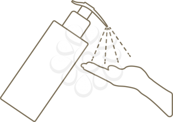 Dispenser Of Liquid Soap Icon. Editable Stroke Simple Design. Vector Illustration.