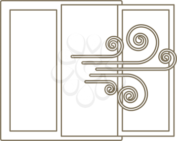 Room Ventilation Icon. Editable Stroke Simple Design. Vector Illustration.
