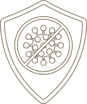 Shield From Coronavirus Icon. Editable Stroke Simple Design. Vector Illustration.