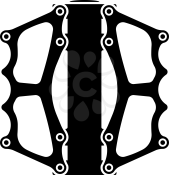 Bike Pedal Icon. Black on White Background With Shadow. Vector Illustration.