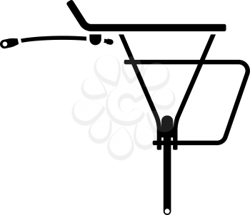 Bike Luggage Carrier Icon. Black on White Background With Shadow. Vector Illustration.